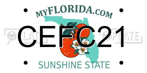 CEFC21 Florida License Plate