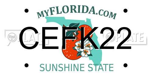 CEFK22 Florida License Plate