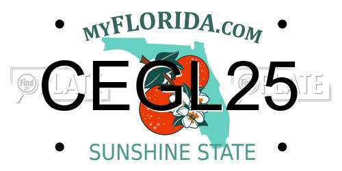 CEGL25 Florida License Plate