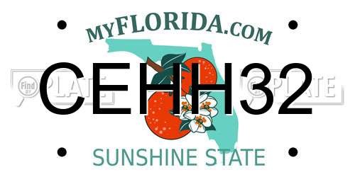 CEHH32 Florida License Plate