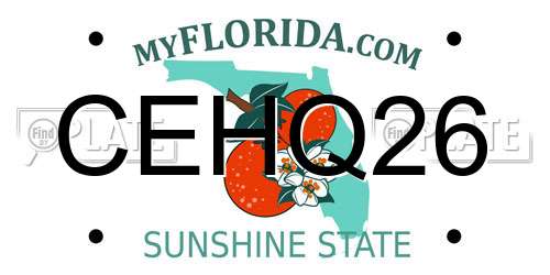 CEHQ26 Florida License Plate