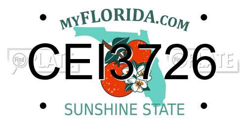 CEI3726 Florida License Plate