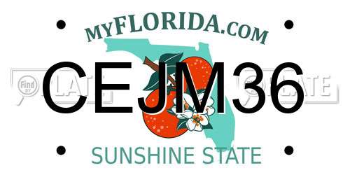 CEJM36 Florida License Plate