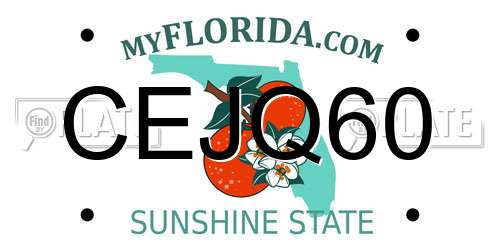 CEJQ60 Florida License Plate