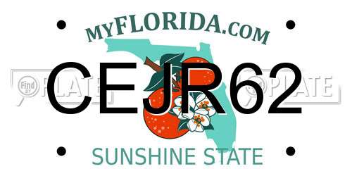 CEJR62 Florida License Plate