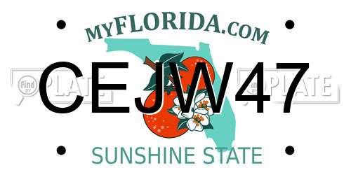 CEJW47 Florida License Plate