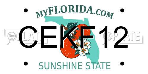 CEKF12 Florida License Plate