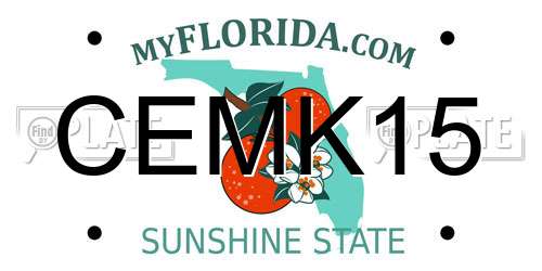 CEMK15 Florida License Plate