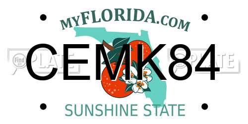 CEMK84 Florida License Plate