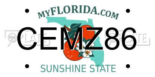 CEMZ86 Florida License Plate