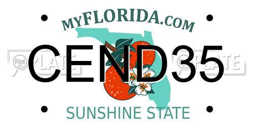 CEND35 Florida License Plate