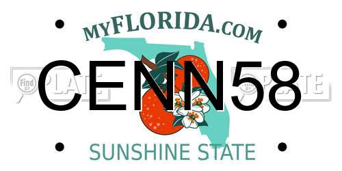CENN58 Florida License Plate