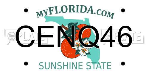CENQ46 Florida License Plate