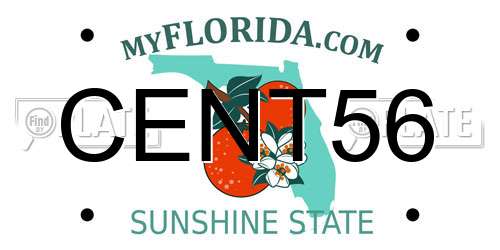 CENT56 Florida License Plate
