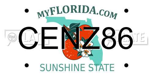 CENZ86 Florida License Plate