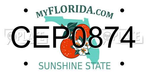 CEP0874 Florida License Plate