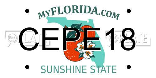 CEPE18 Florida License Plate