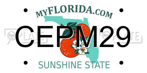 CEPM29 Florida License Plate