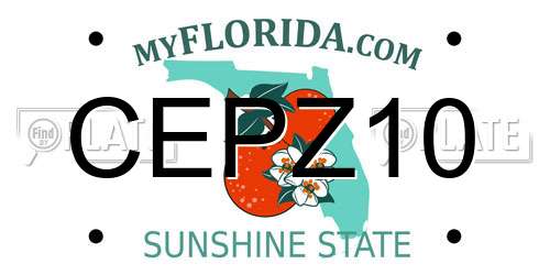 CEPZ10 Florida License Plate