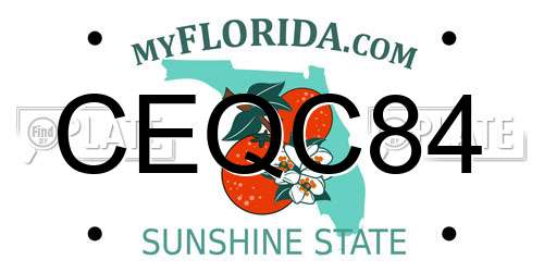 CEQC84 Florida License Plate