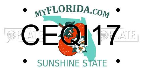 CEQI17 Florida License Plate