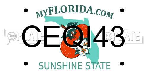 CEQI43 Florida License Plate