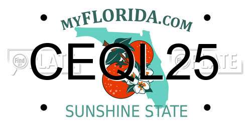 CEQL25 Florida License Plate