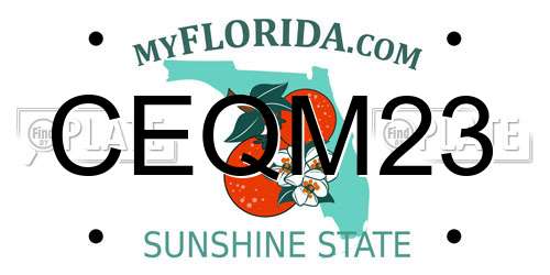 CEQM23 Florida License Plate
