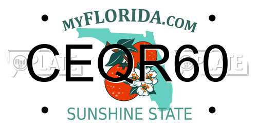 CEQR60 Florida License Plate