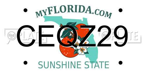 CEQZ29 Florida License Plate
