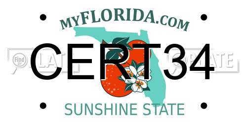 CERT34 Florida License Plate