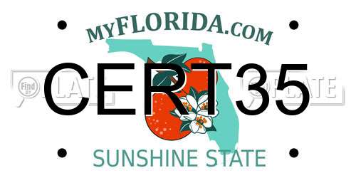 CERT35 Florida License Plate