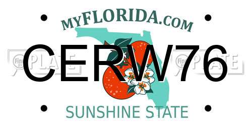 CERW76 Florida License Plate