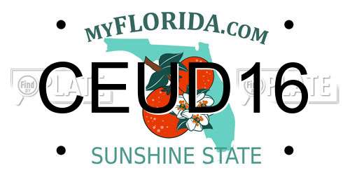 CEUD16 Florida License Plate
