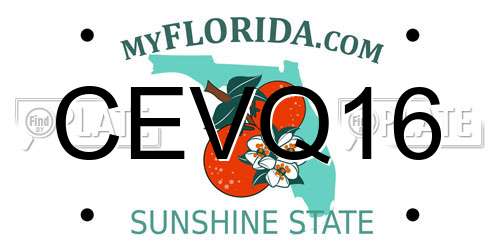 CEVQ16 Florida License Plate