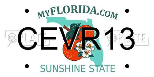 CEVR13 Florida License Plate