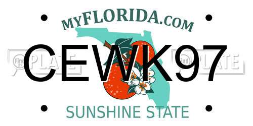 CEWK97 Florida License Plate