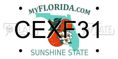 CEXF31 Florida License Plate