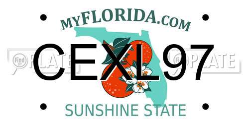 CEXL97 Florida License Plate