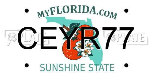 CEYR77 Florida License Plate
