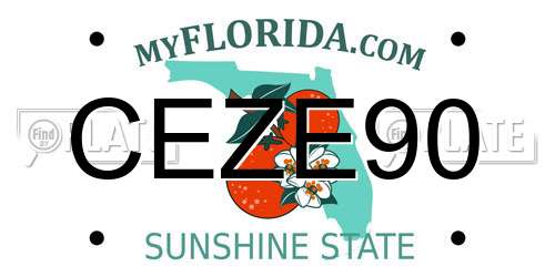 CEZE90 Florida License Plate