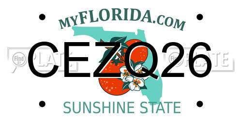CEZQ26 Florida License Plate