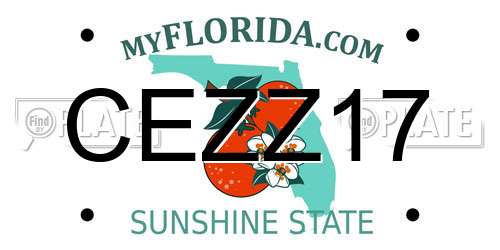 CEZZ17 Florida License Plate