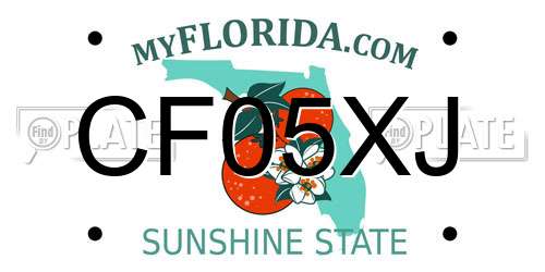 CF05XJ Florida License Plate