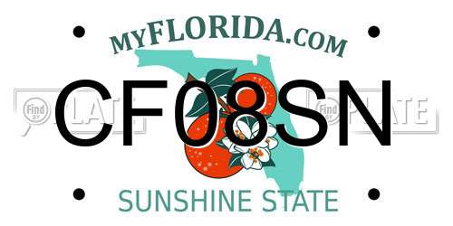 CF08SN Florida License Plate