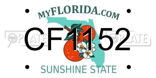CF1152 Florida License Plate