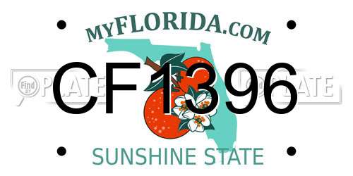 CF1396 Florida License Plate