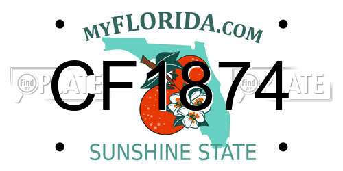 CF1874 Florida License Plate