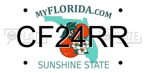 CF24RR Florida License Plate