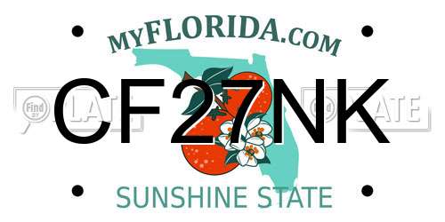 CF27NK Florida License Plate